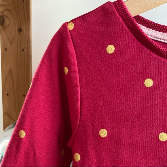 Mini Boden Red Gold Dot Long Sleeve Asymmetrical Dress 5t - Picture 7 of 11